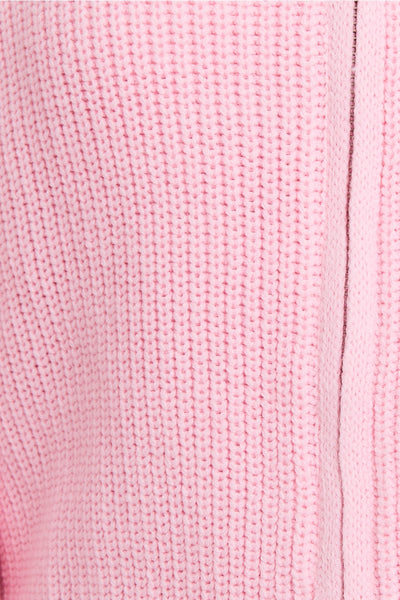 Pink Collared Zip Up Sweater