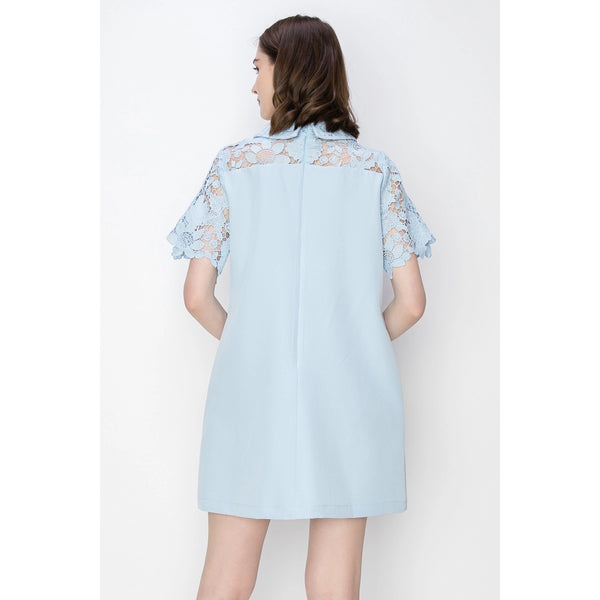 Baby Blue Lace Floral Dress