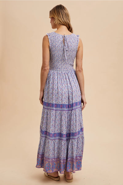 Purple Haze Smocked Sleeveless Maxi Dress