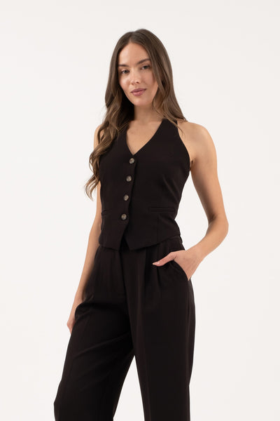 Remi Button Down Halter Vest