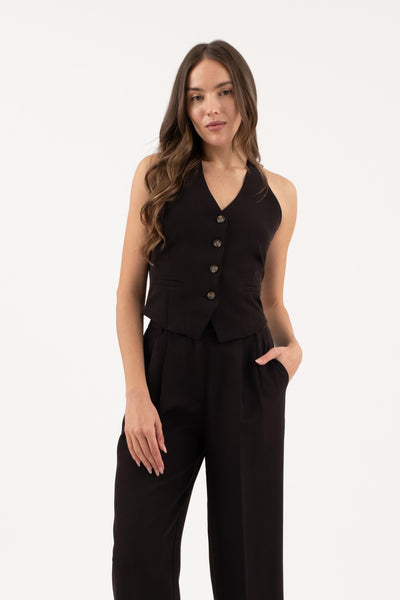 Remi Button Down Halter Vest