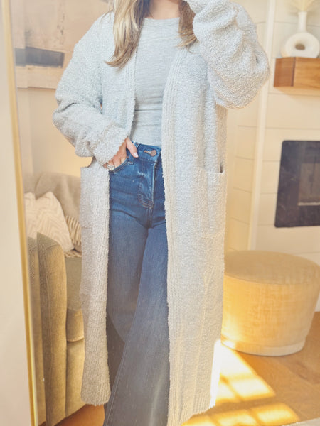 Grey Maxi Cardigan Sweater