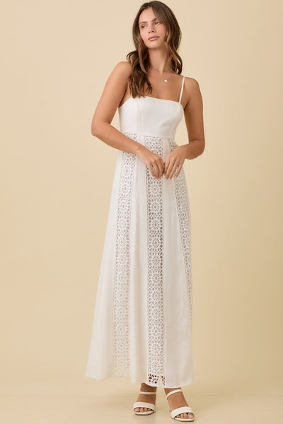 Leila White Lace Maxi Dress