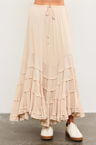 Livvy Boho Tiered Ruffle Skirt