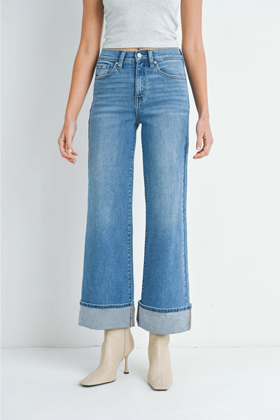 Medium Washed Cuffed Jean