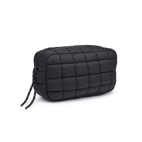 Black Nylon Quilted Makeup Bag