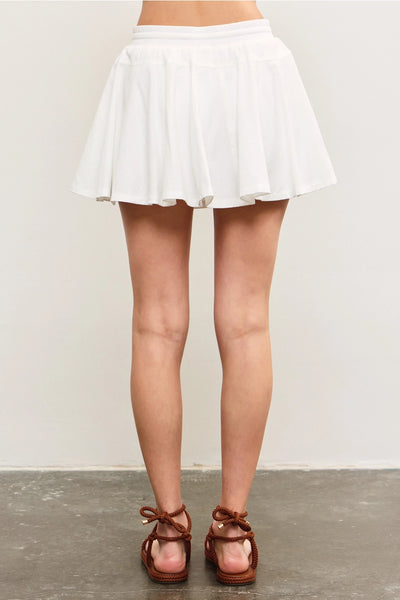 Emma White Flare Skort