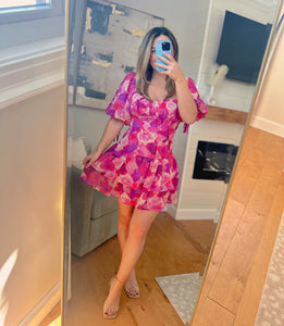 Camila Floral Puff Sleeve Mini Dress