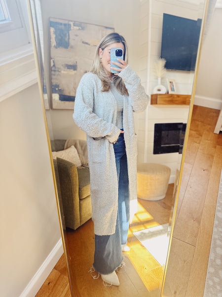 Grey Maxi Cardigan Sweater