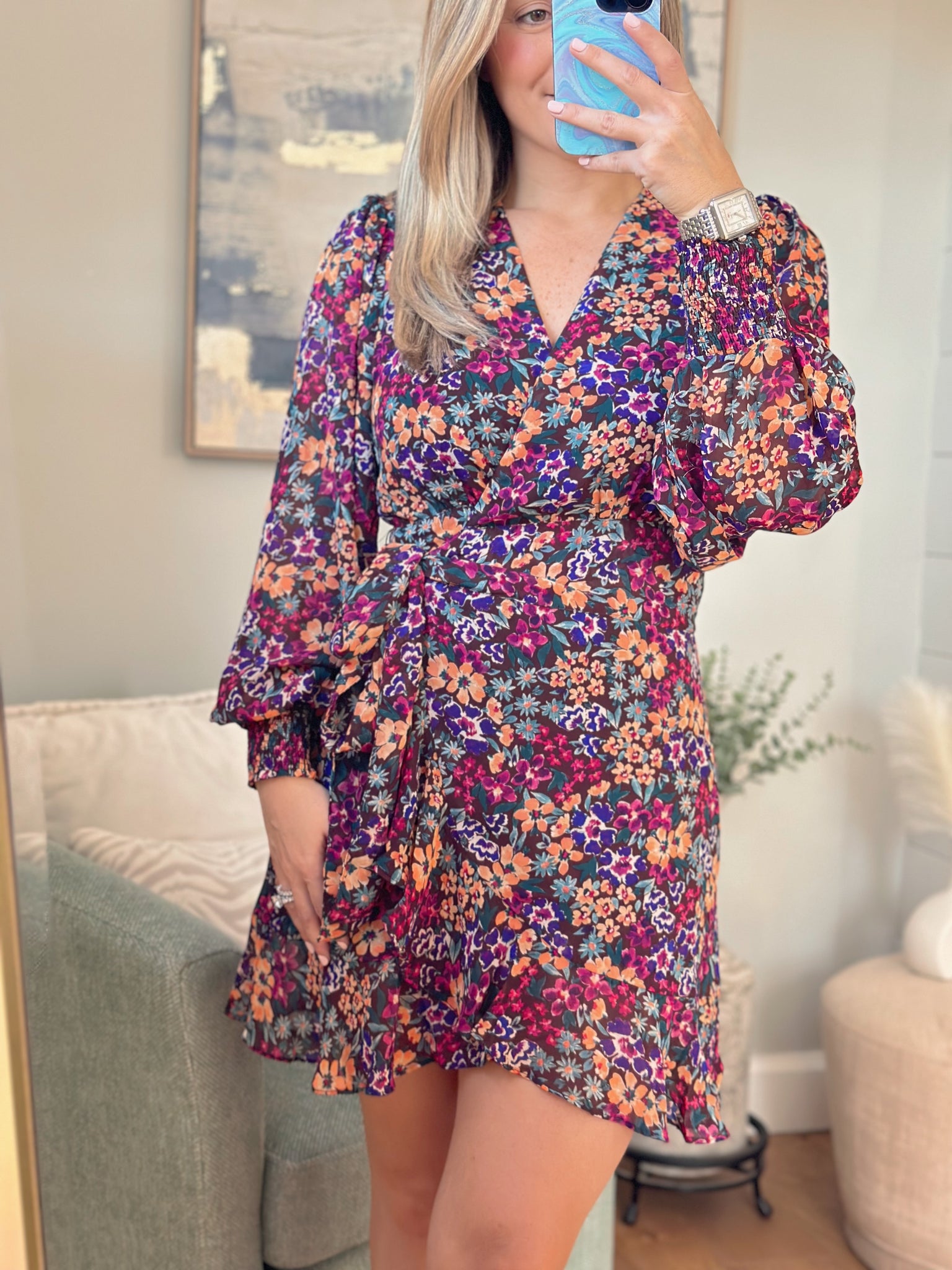 Nessa Floral Printed Wrap Dress