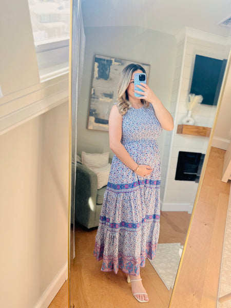 Purple Haze Smocked Sleeveless Maxi Dress