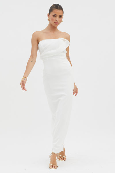 White Organza Midi Dress