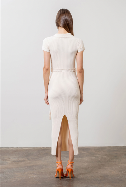 Ivory Knit Midi Dress