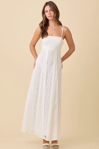 Leila White Lace Maxi Dress