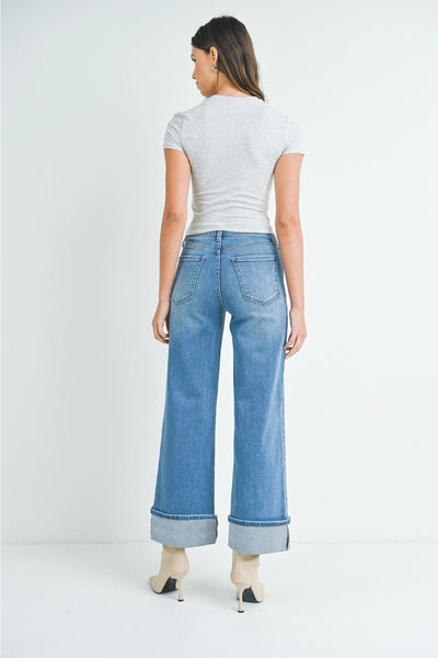 Medium Washed Cuffed Jean