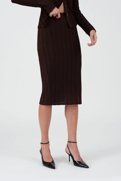 Emma Stripe Knit Midi Skirt