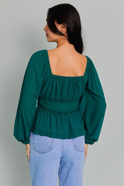 Emerald Green Long Sleeve Blouse