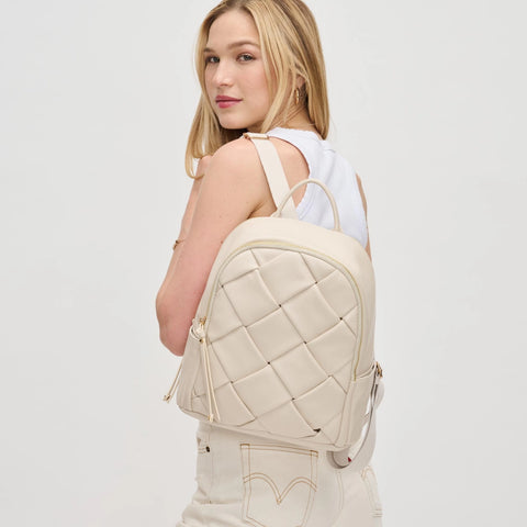 Ivory Woven Backpack