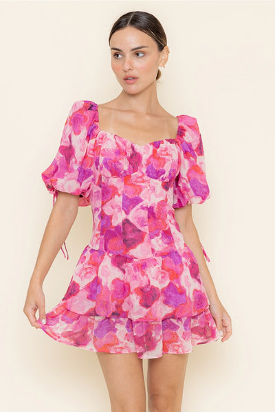 Camila Floral Puff Sleeve Mini Dress