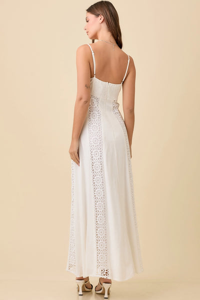 Leila White Lace Maxi Dress