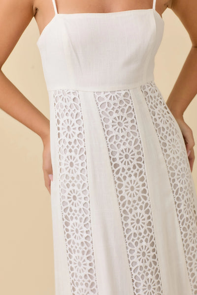 Leila White Lace Maxi Dress